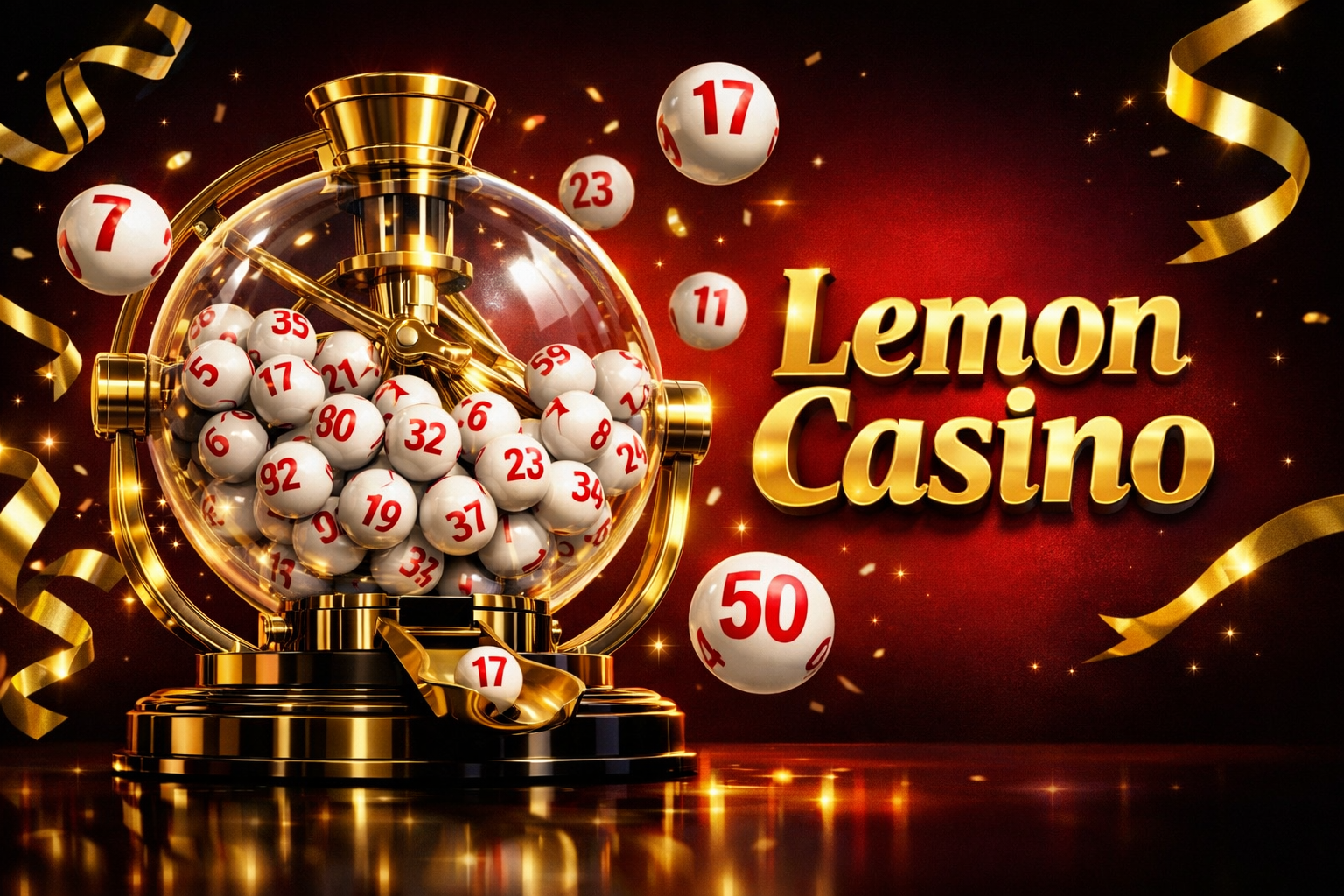 Lemon Casino főoldalának képernyőképe, zöld és fehér felülettel